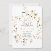 Veerbloemigen Baby shower Kaart (Voorkant)