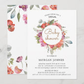 Veerbloesem Virtuele Baby shower Uitnodiging (Voorkant / Achterkant)