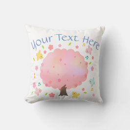 Veerboom en vogels op maat kussen