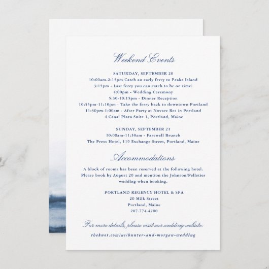 Veerboot Dienstregeling Trouwkaart Informatiekaartje (Voorkant / Achterkant)