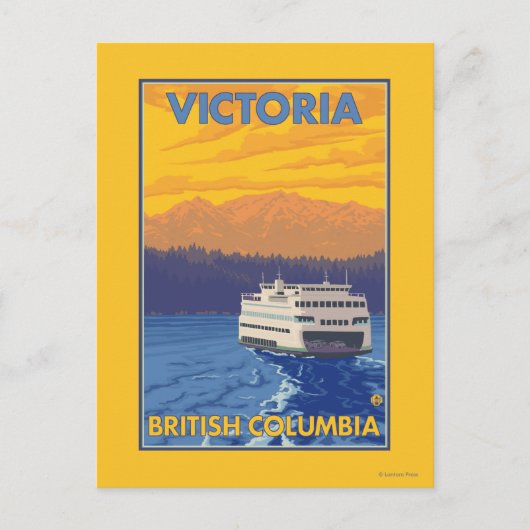 Veerboot en Bergen - Victoria, BC Canada Briefkaart (Voorkant)