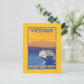 Veerboot en Bergen - Victoria, BC Canada Briefkaart (Staand voorkant)
