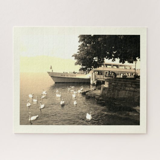 Veerboot in Vevey, Meer van Genève Legpuzzel (Horizontaal)