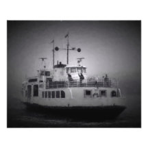 veerboot naar het fort-eiland Suomenlinna, dik mis