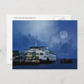 veerboot onder het briefkaart van de maan (Voorkant / Achterkant)