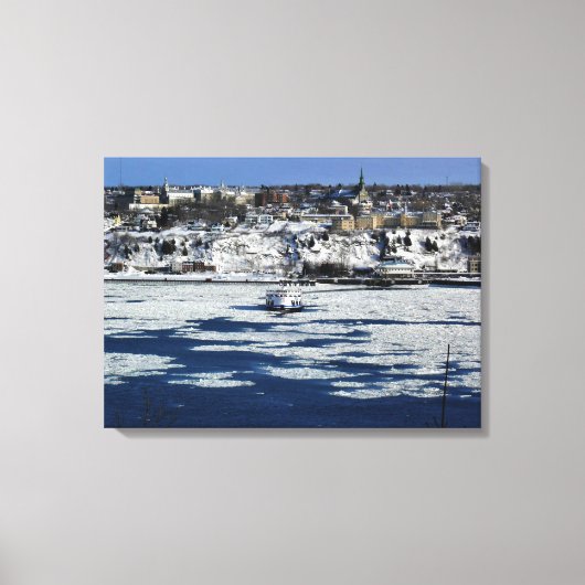veerboot op de rivier de Saint Lawrence, Quebec Canvas Afdruk (Voorkant)