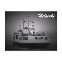 veerboot Suomenlinna (Helsinki) in mist briefkaart