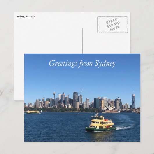 veerboot van de haven van sydney briefkaart (Voorkant / Achterkant)