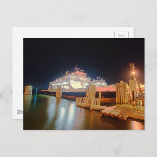 veerboot van het zilver op het eiland ocracoke briefkaart (Voorkant / Achterkant)