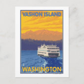 veerboten en bergen - Vashon Island Briefkaart (Voorkant)