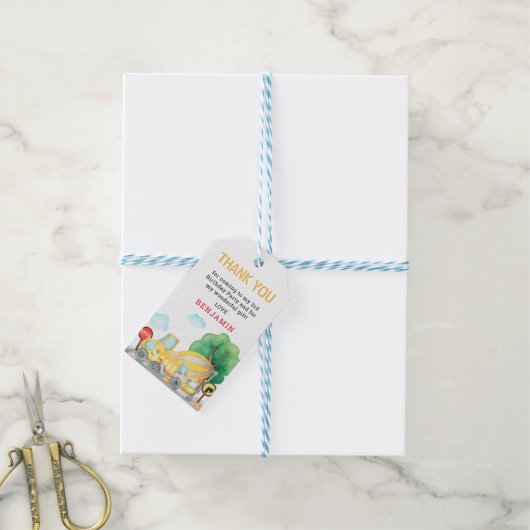 Veerdaagse bouw kinderen dank je wel cadeaulabel (Met Touw)