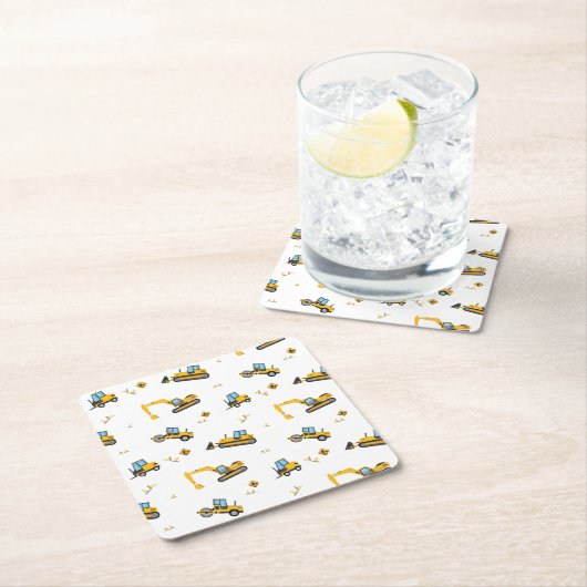 Veerdaagse bouw rondom vrachtwagenpatronen kartonnen onderzetters (Insitu)