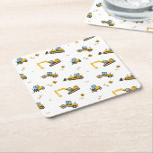 Veerdaagse bouw rondom vrachtwagenpatronen kartonnen onderzetters (Schuin)