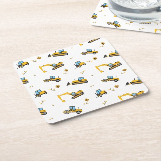 Veerdaagse bouw rondom vrachtwagenpatronen kartonnen onderzetters (Schuin)