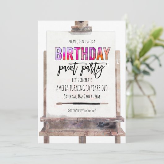 Veerdaagse kinderen met kleurrijke esel Paint Kaart (Staand voorkant)