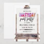 Veerdaagse kinderen met kleurrijke esel Paint Kaart (Voorkant / Achterkant)