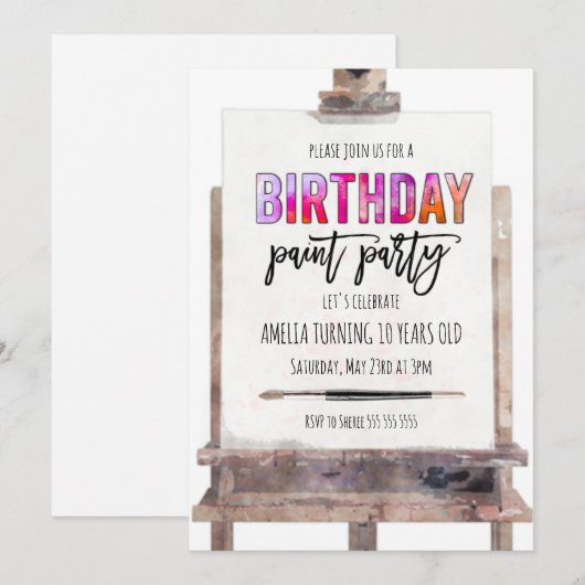 Veerdaagse kinderen met kleurrijke esel Paint Kaart (Voorkant / Achterkant)