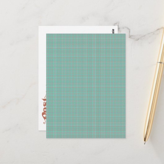 Veerdaagse kleuren van lentepatroon briefkaart (Voorkant / Achterkant in situ)