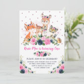 Veerdaagse marineroze bossen kaart (Staand voorkant)