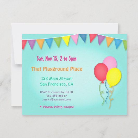 Veerdaagse uitnodigingen bij speelpleisters (Achterkant)