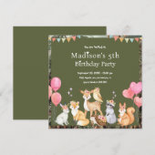 Veerdaagse uitnodigingen voor levende dieren (Voorkant / Achterkant)