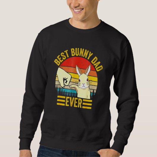 Veerdag Beste Bunny Pap Oover Retro Trui (Voorkant)
