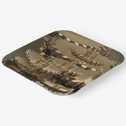 Veerdag in de versnelling papieren bordje (Gebogen)