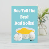 Veerdag Papa Jokes Pun Food Eggs Cartoon Kaart (Staand voorkant)