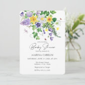 Veerdedils, wilde bloemen en gedicht Baby shower Kaart (Staand voorkant)