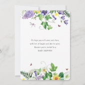 Veerdedils, wilde bloemen en gedicht Baby shower Kaart (Achterkant)