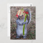 Veereekhoorn met Pet van de ventilatorpedaal Briefkaart (Voorkant / Achterkant)