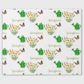  Veergele bloemen met vlinders Cadeaupapier (Vlak)