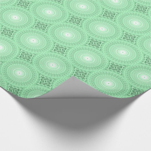 Veergroene cirkels cadeaupapier (Hoek)