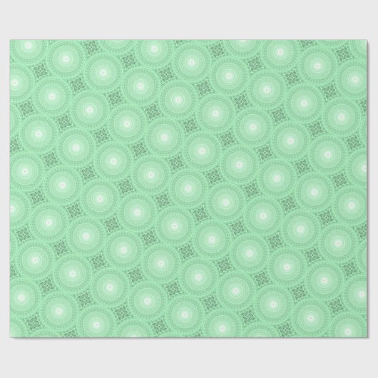 Veergroene cirkels cadeaupapier (Vlak)