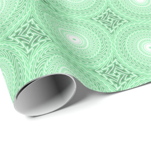 Veergroene cirkels cadeaupapier (Rol Hoek)