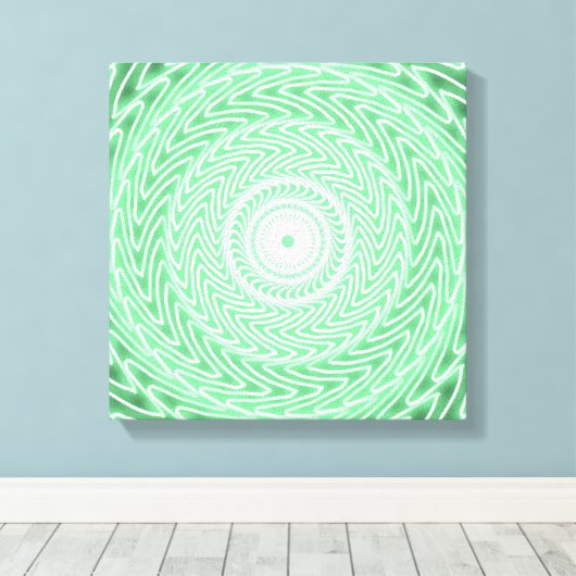 Veergroene cirkels canvas afdruk (Insitu (Houten vloer))