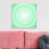 Veergroene cirkels canvas afdruk (Insitu (Woonkamer))