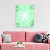 Veergroene cirkels canvas afdruk (Insitu (Woonkamer))