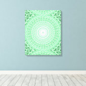Veergroene cirkels canvas afdruk (Insitu (Houten vloer))
