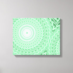 Veergroene cirkels canvas afdruk