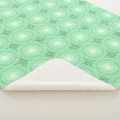 Veergroene cirkels sherpa deken (3/4)