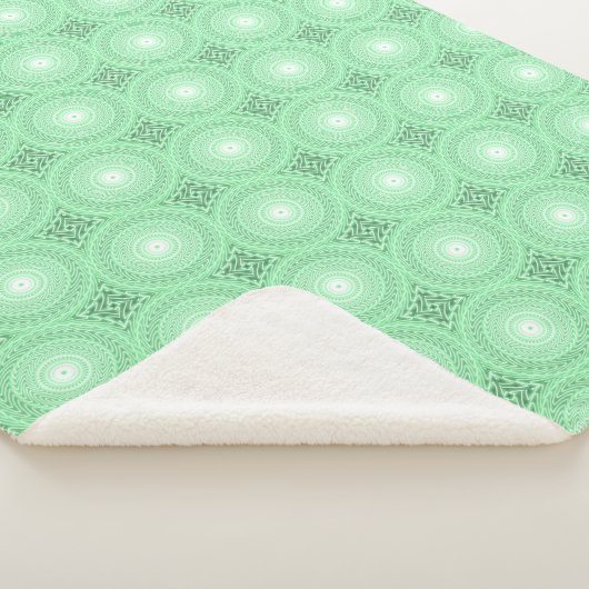 Veergroene cirkels sherpa deken (3/4)