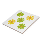 Veergroene en oranje bloemen voor zelfdeur tegeltje (Zijkant)