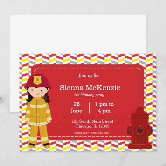 Veerjarig meisje kaart (Voorkant / Achterkant)