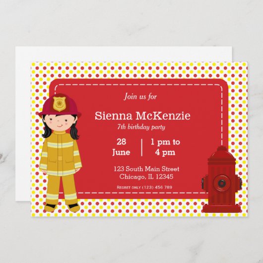 Veerjarig meisje kaart (Voorkant / Achterkant)