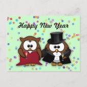 Veerjarige uil feestdagenkaart (Voorkant)