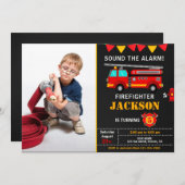 Veerjarige uitnodiging voor brandweerlieden met af (Voorkant / Achterkant)