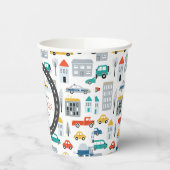 Veerjarige verjaardag van modern stadsvervoer papieren bekers (Links)