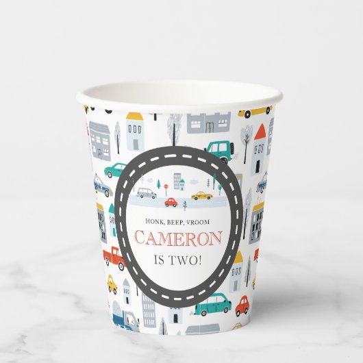 Veerjarige verjaardag van modern stadsvervoer papieren bekers (Voorkant)