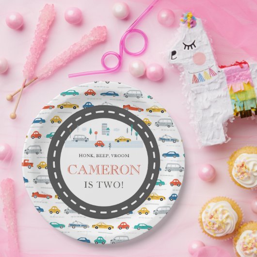 Veerjarige verjaardag van modern stadsvervoer papieren bordje (Feest)